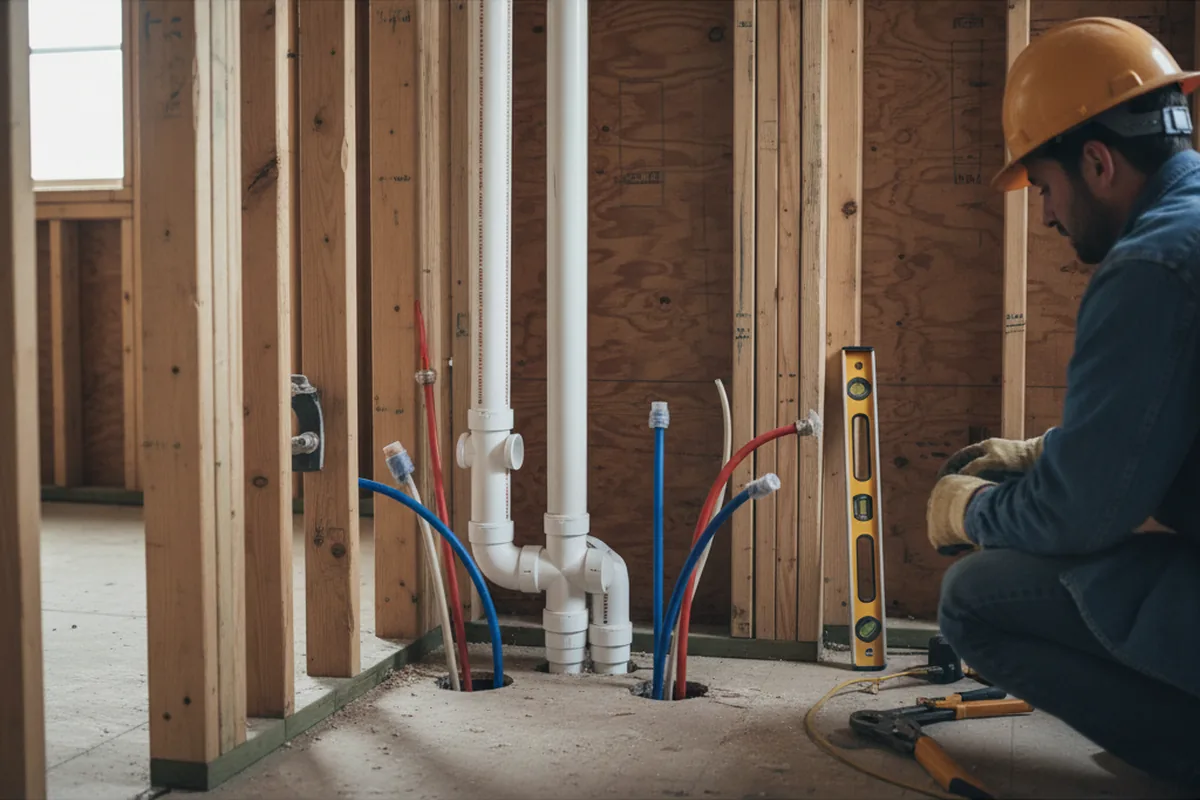 Drain and supply rough-in during Drain Cleaning in Beaverton