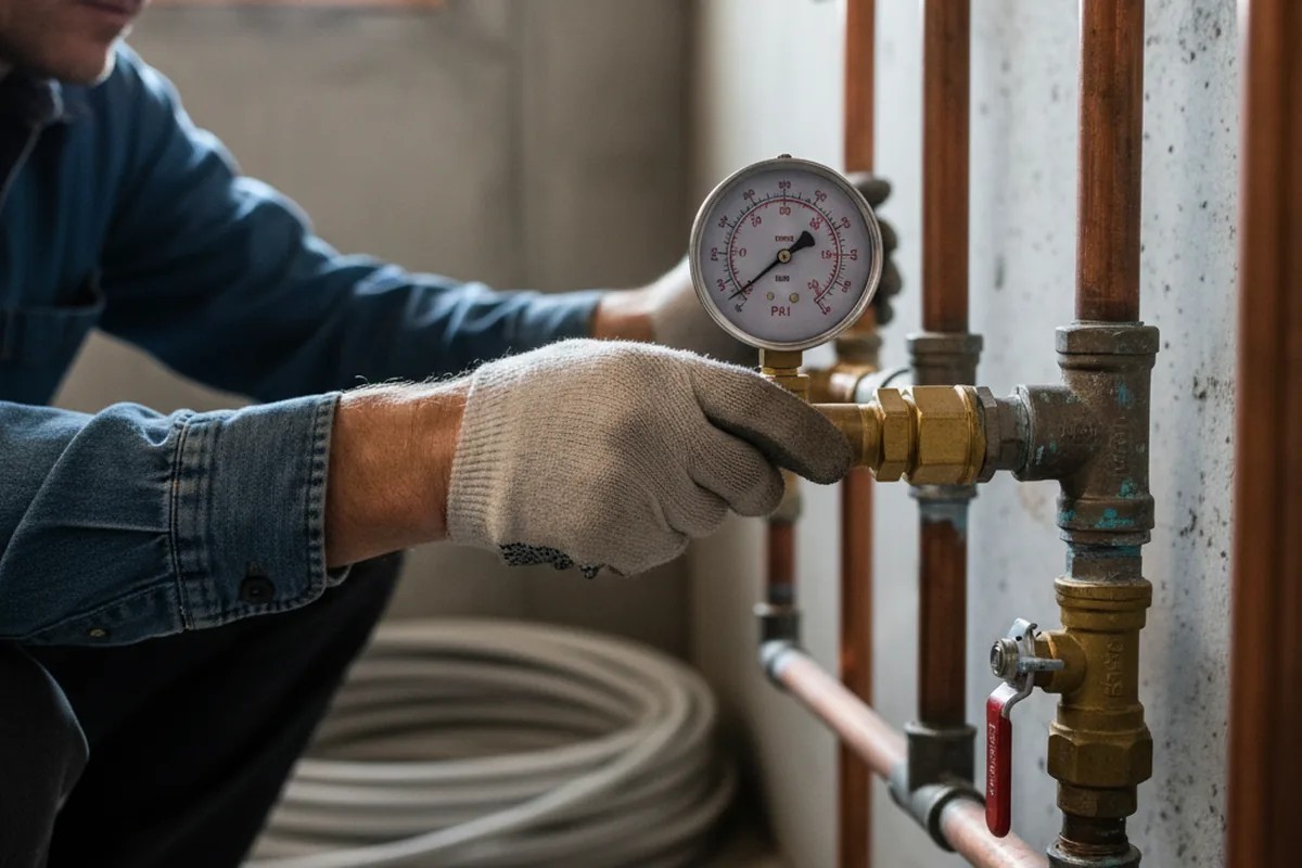 Pressure testing a repaired line during Water Line Repair in Beaverton